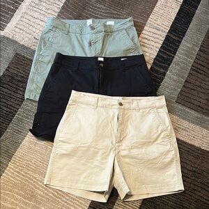 Women’s Gap Casual Girlfriend Shorts - Black, Tan, Green